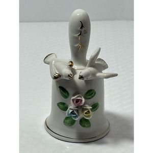 Genuine Porcelain Handcrafted Floral Birds Dinner‎ Bell